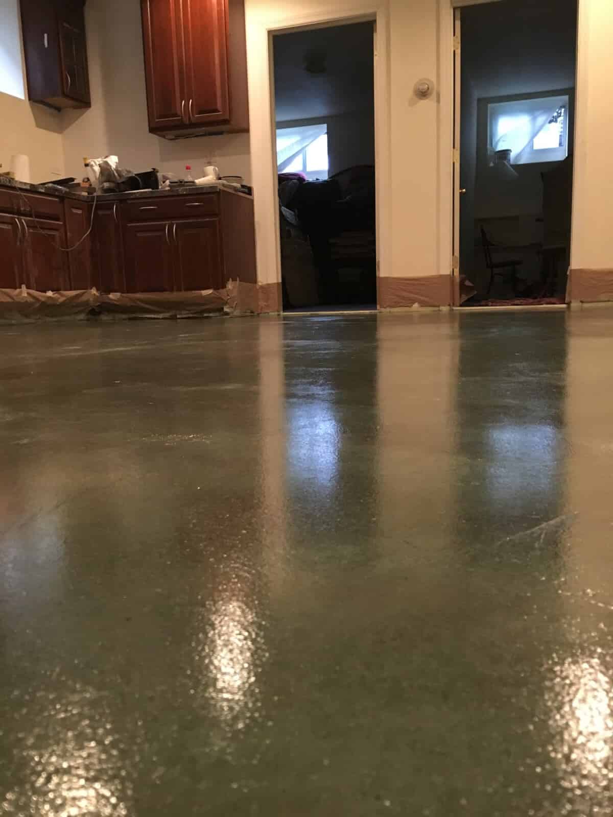 Closeup of Clear Polyurea in Kitchen