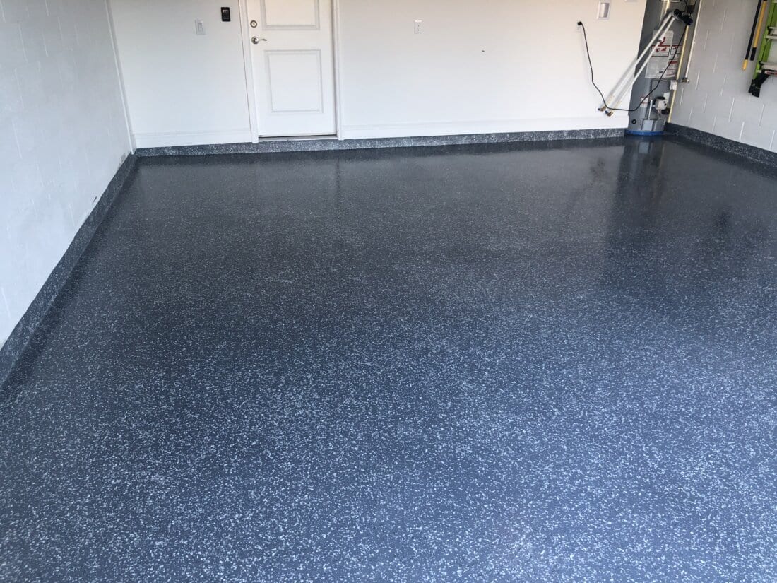 All Weather Floors Grey Polyurea with Torginal Flake