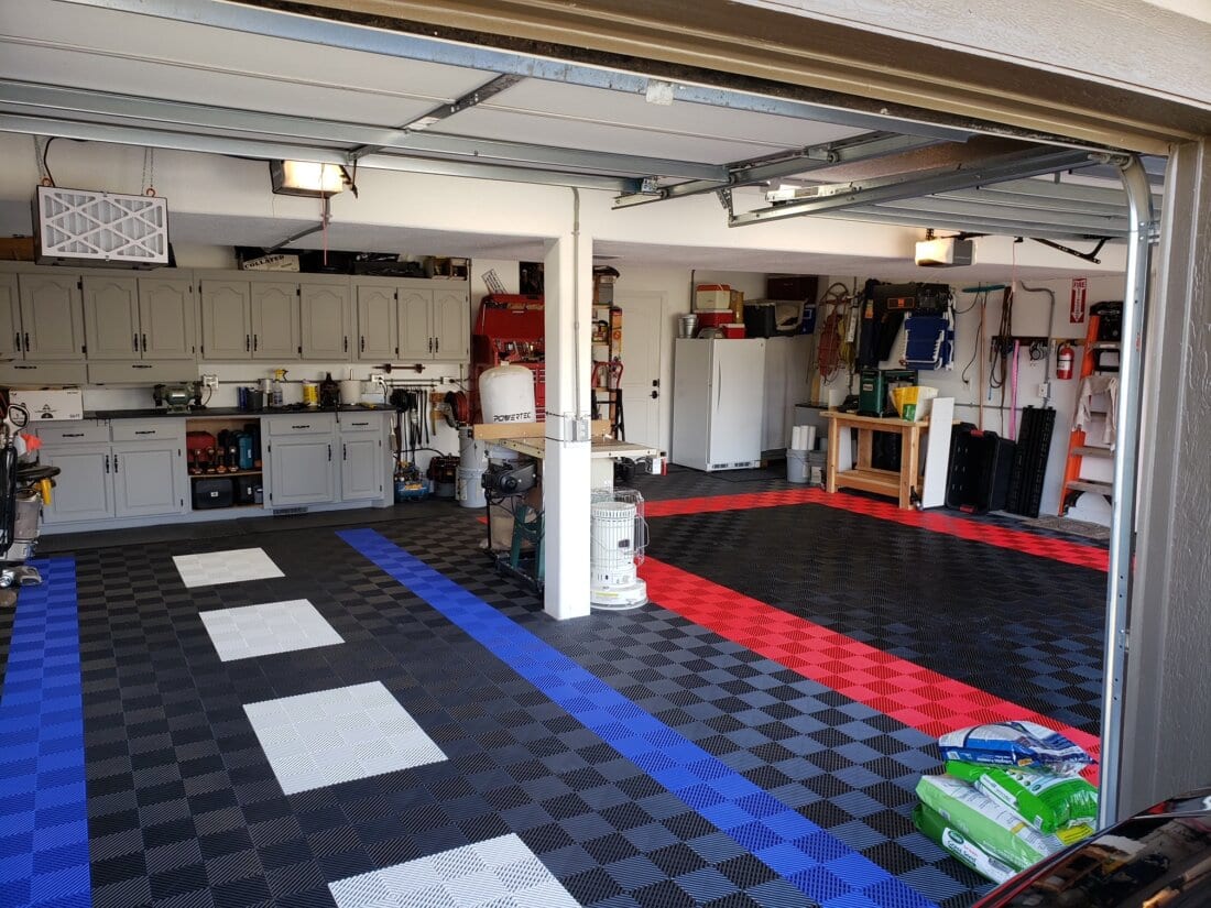 Ribbed Garage Floor Tiles