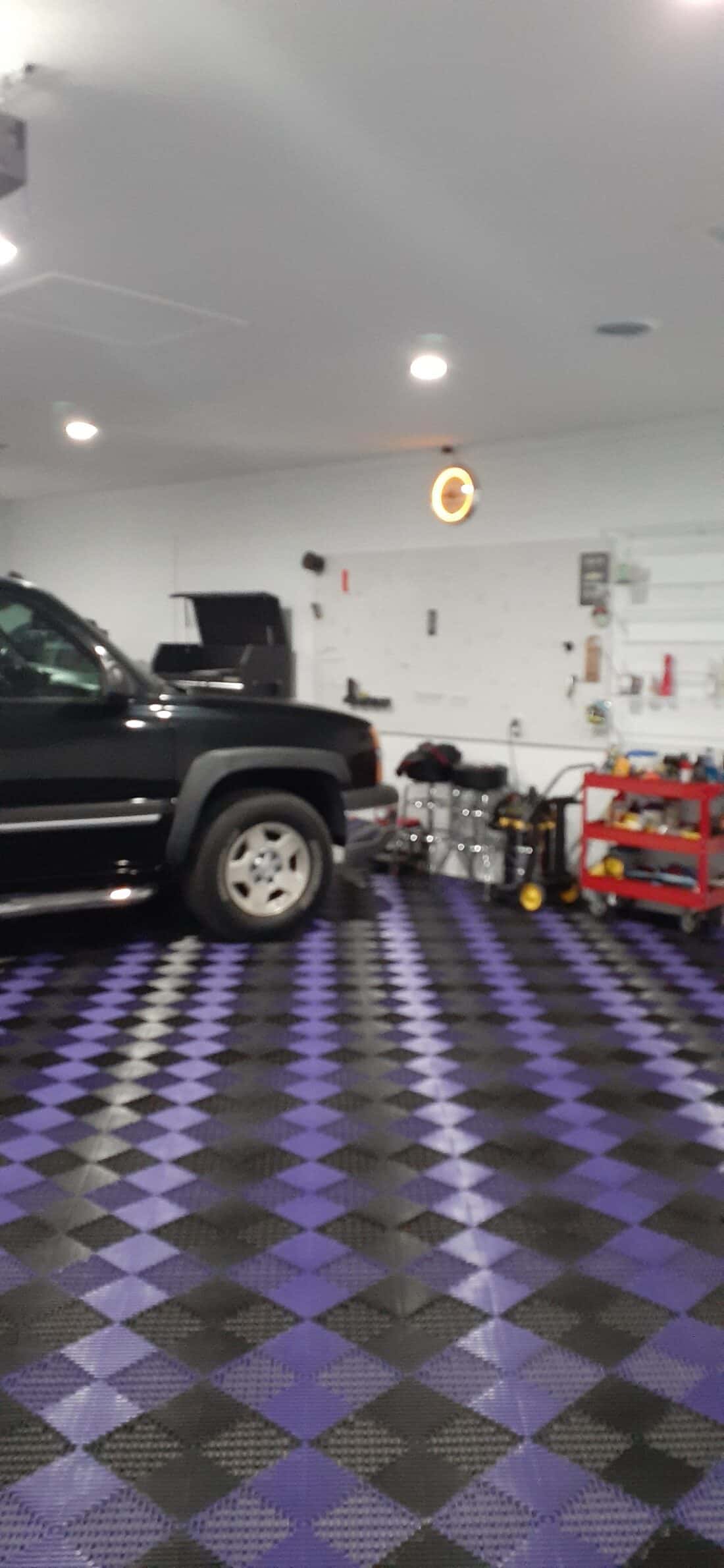 Black and Purple Ribbed Tiles