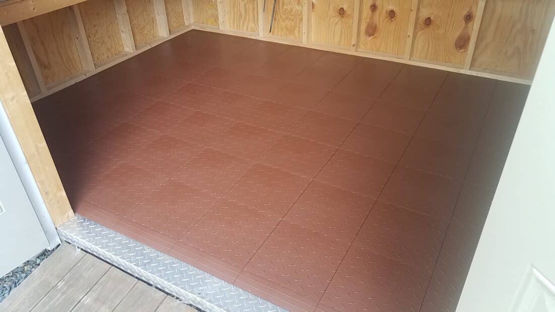 Shed with Brown Diamond tiles