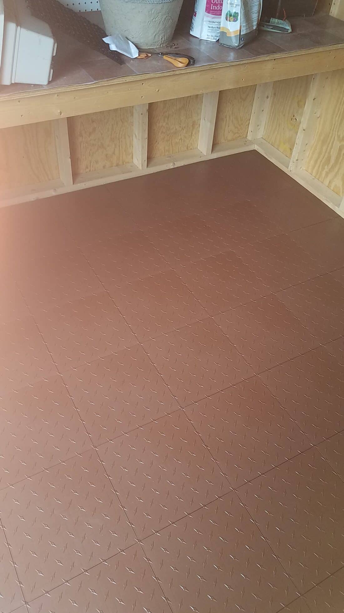 Brown Tiles in Shed