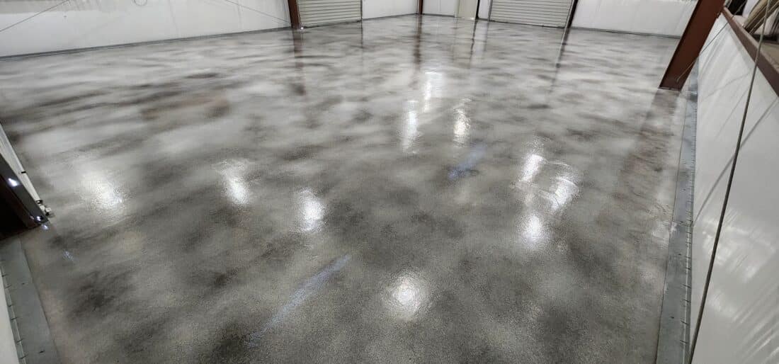 Clear Coat of Polyurea on Stained Concrete