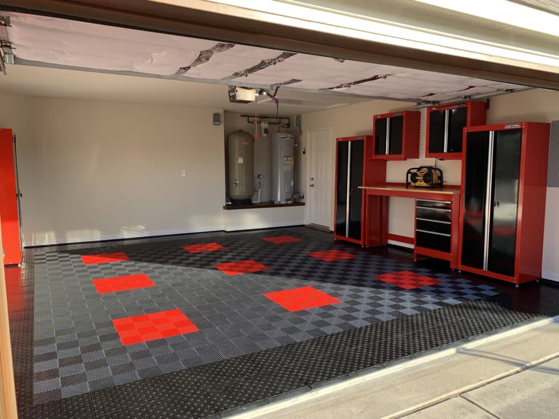 Mikes Grey And Red tiles with Black Borders
