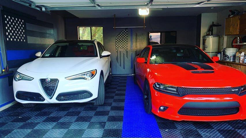 Red and White Cars on TrueLock HD Diamond tiles