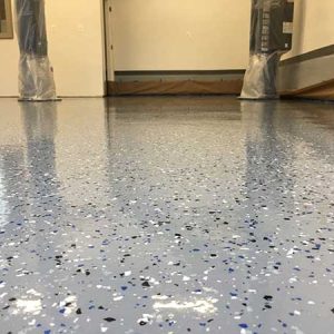 Light Gray Polyurea 2-Coat System with B-310 flake