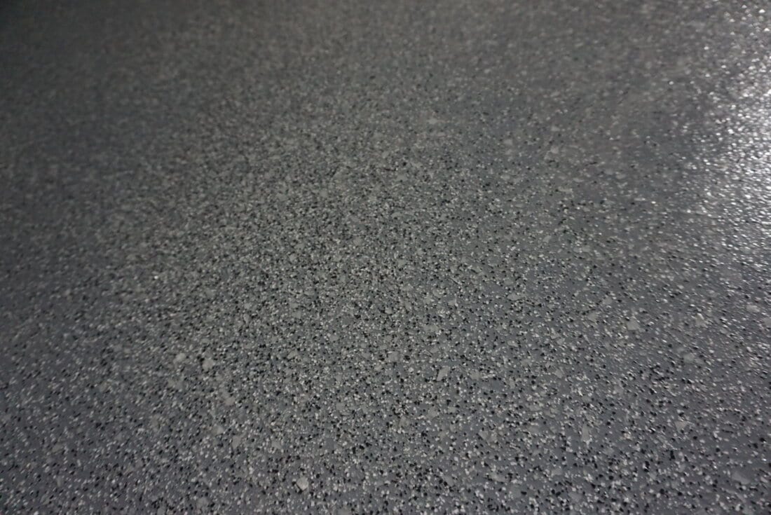 Gray Garage Floor Coating with Flake