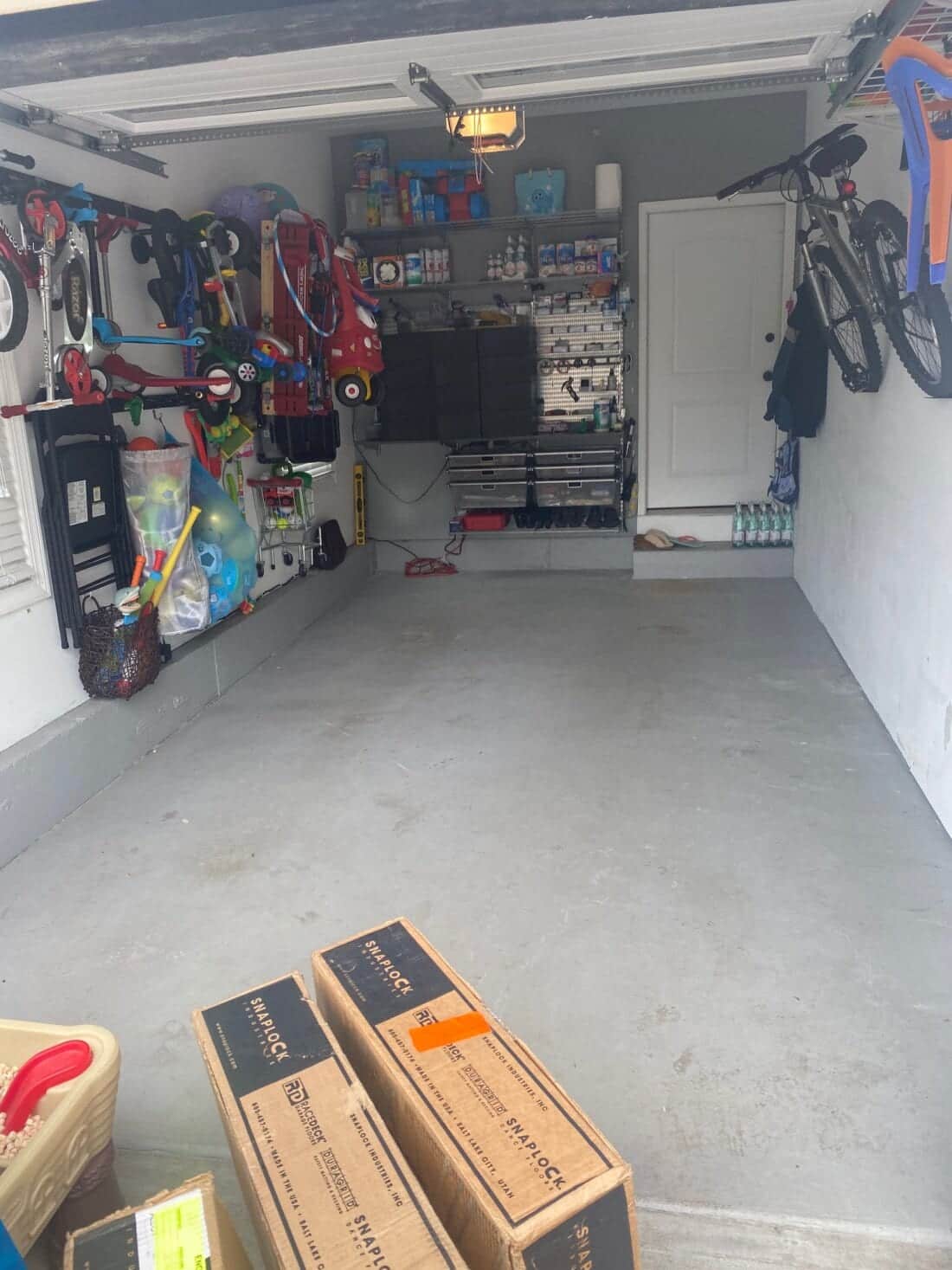 Bare concrete garage