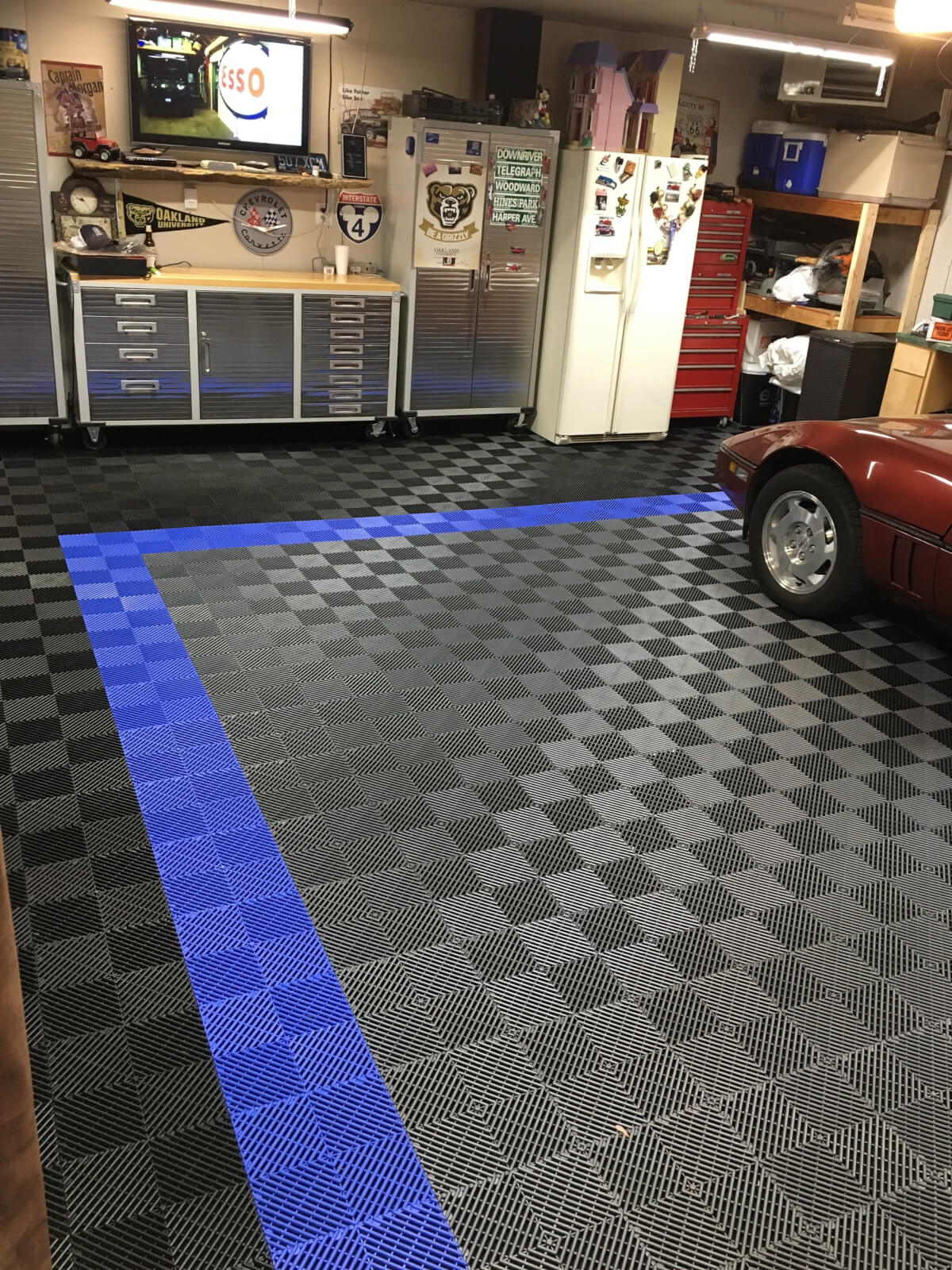 Before and After RaceDeck Free Flow — Brian’s Garage Tile