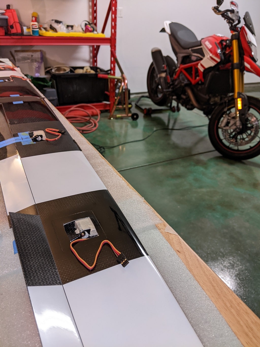 Floor with Clear Polyurea and a Motorcycle