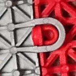 Red Peg locked into female silver loop