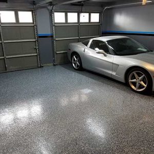 Polyurea Garage Floor Coating kits with Full Broadcast Flake