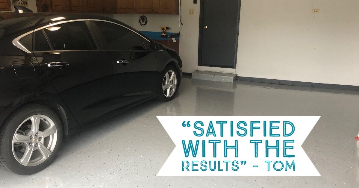 Tom's Epoxy Garage with Black Car