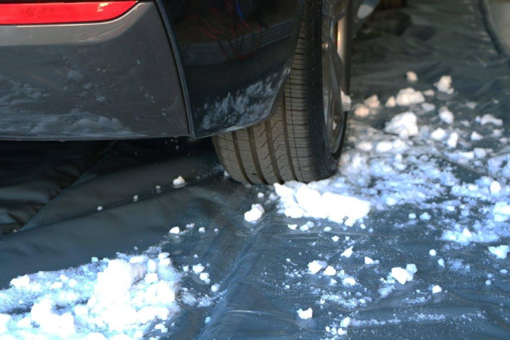 winter snow containment mats